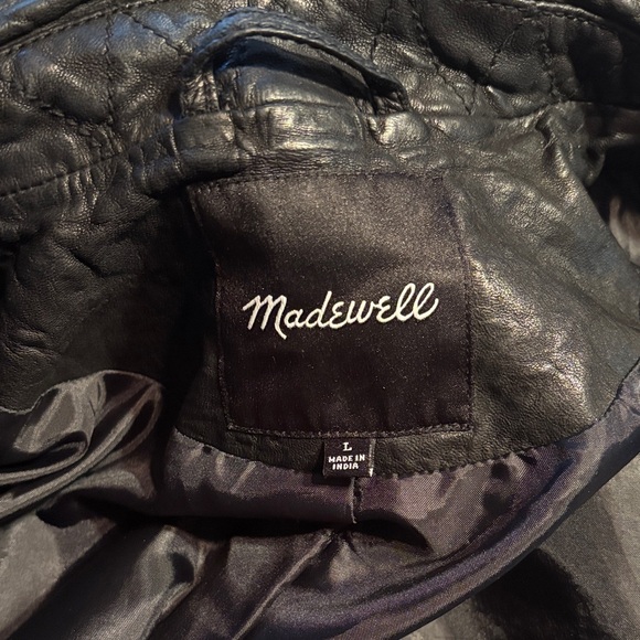 Madewell Washed Leather Motorcycle Jacket with Brass Hardware - Picture 8 of 9
